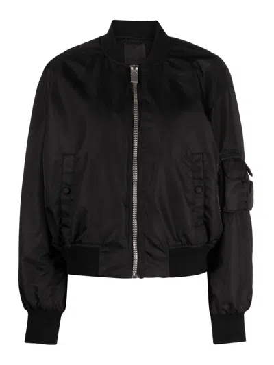 Givenchy Multi-pocket Zipped Bomber Jacket In Black