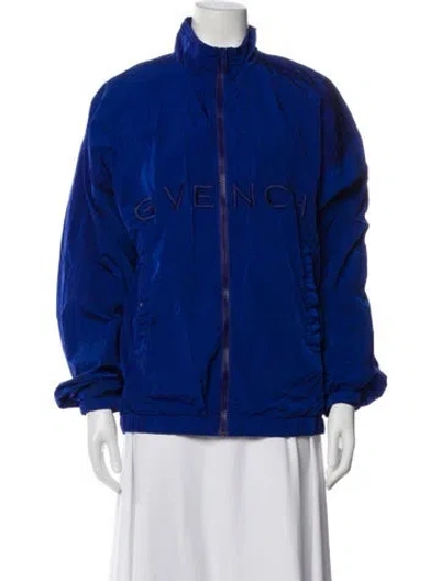 Pre-owned Givenchy Nylon Bomber Jacket In Blue