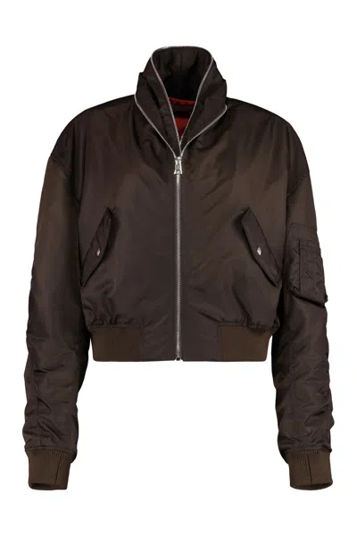 Givenchy Nylon Bomber Jacket In Brown