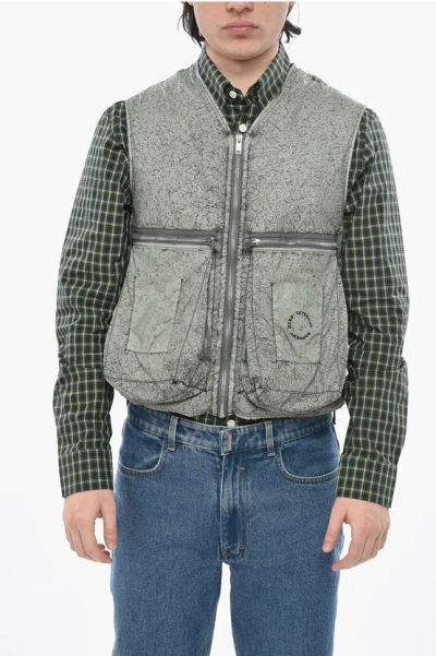 Givenchy Nylon Multi-pocket Gilet With Front Zip In Green