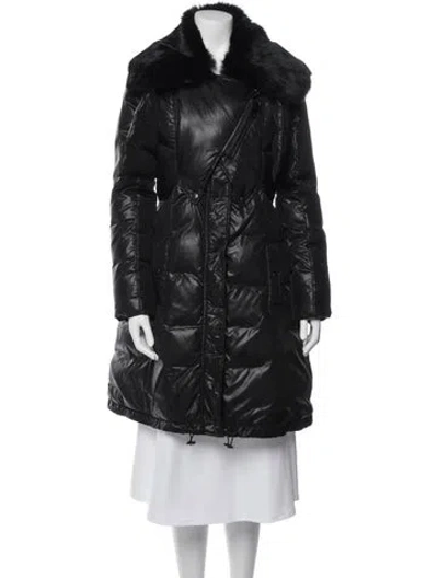 Pre-owned Givenchy Nylon Printed Down Coat In Black