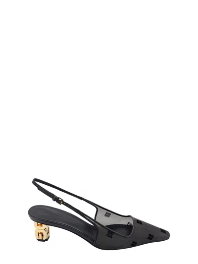 Givenchy Nylon Slingback With Flocked 4g Motif In Black