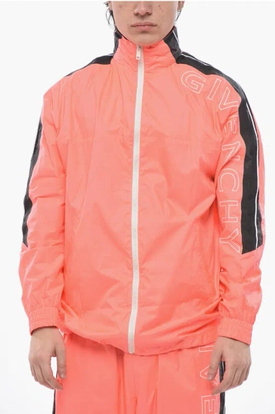 Givenchy Nylon Windbreaker Neon With Contrast Bands In Orange