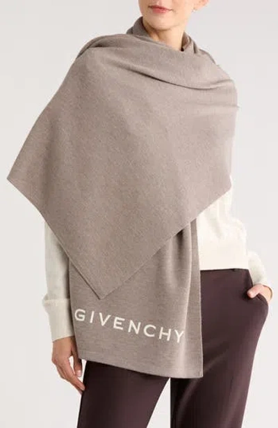 Givenchy Oblong Wool Scarf In Gray