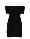 Givenchy Off-the-shoulder Ribbed Knee Length Dress In Black