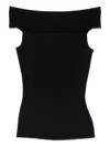 Givenchy Off-shoulder Ribbed Top In Black