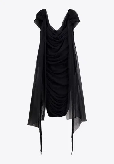 Givenchy Off-shoulder Ruched Mini Dress