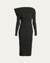 Givenchy Off-the-shoulder Floral Jacquard Midi Dress In Black