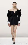 Givenchy Off-the-shoulder Grain De Poudre Wool Mini Dress In Black