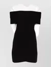 Givenchy Off-the-shoulder Ribbed Knee Length Dress In Black