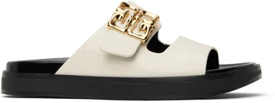 GIVENCHY OFF-WHITE 4G LIQUID FLAT SANDALS