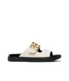 Givenchy Liquid 4g-embellishment Buckle Slides In Ivory White