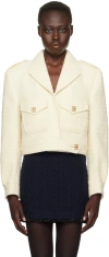 Givenchy White Jacket With Logo 4g Detail On The Buttons In Wool Blend Woman In 150-ecru
