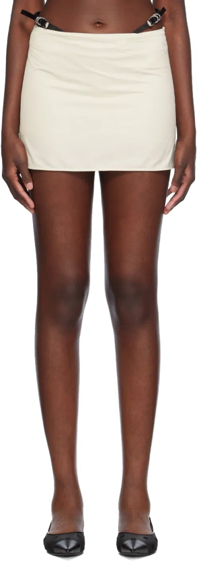 Givenchy Off-white Belted Miniskirt In 297-eggshell