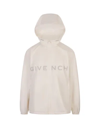 GIVENCHY OFF WHITE TECHNICAL FABRIC WINDBREAKER JACKET
