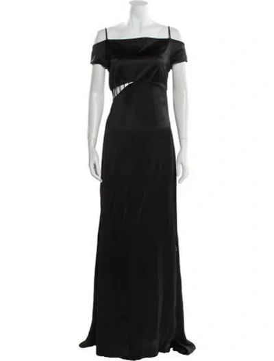 Pre-owned Givenchy Off-the-shoulder Long Dress W/ Tags In Black