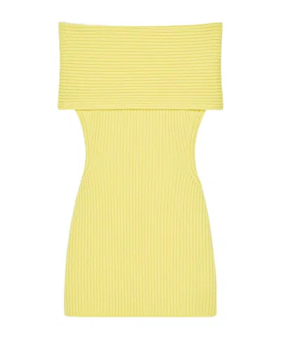 Givenchy Off-the-shoulder Mini Dress In Wool In Yellow