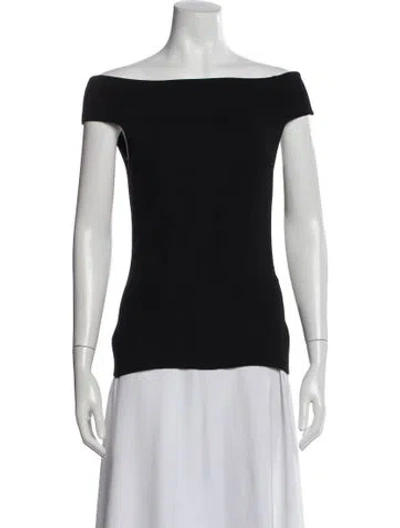 Pre-owned Givenchy Off-the-shoulder Short Sleeve Top In Black