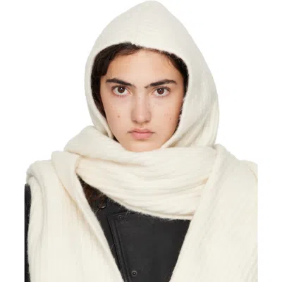 Givenchy Off-white Hooded Alpaca Scarf In Ivory