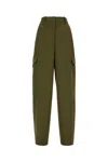 Givenchy Cotton Blend High Waist Cargo Pants In Green