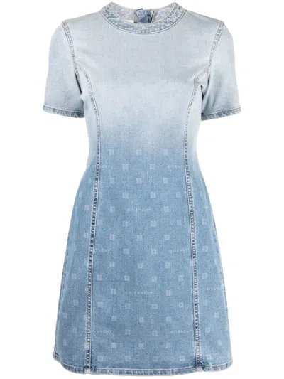 Givenchy Ombré-effect Denim Minidress In Blue