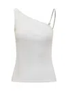 Givenchy White One-shoulder Top With 4g Chain In Stretch Cotton Woman In White