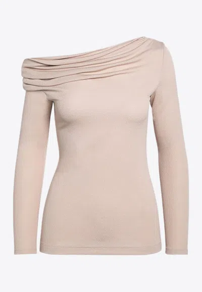 GIVENCHY ONE-SHOULDER DRAPED SWEATER