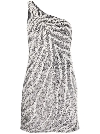Givenchy One-shoulder Embellished Mini Dress In Silver