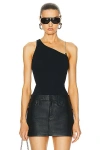 Givenchy Contrast Asymmetric Strap Top In Black