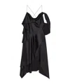 Givenchy Asymmetric Draped Dress In Satin In Black