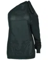 Givenchy One-shoulder Woven Knit Wool-blend Top In Green