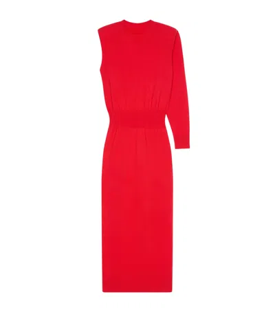 Givenchy One-sleeve Midi Dress In Red