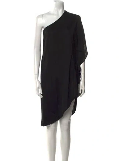 Pre-owned Givenchy One-shoulder Knee-length Dress In Black