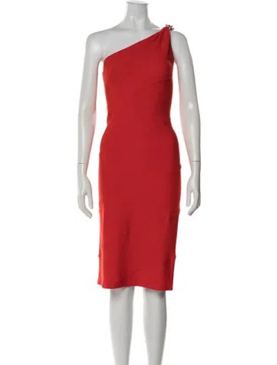 Pre-owned Givenchy One-shoulder Knee-length Dress In Red