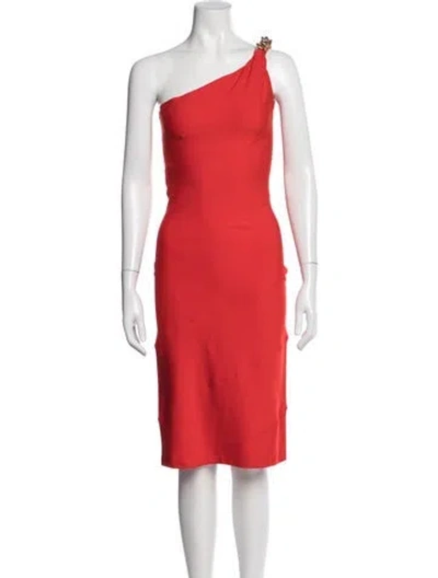 Pre-owned Givenchy One-shoulder Knee-length Dress In Red