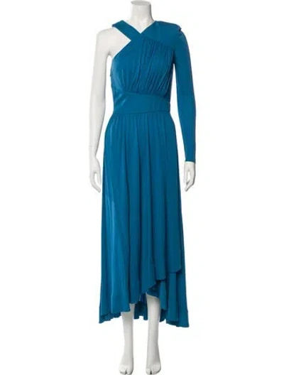 Pre-owned Givenchy One-shoulder Long Dress In Blue