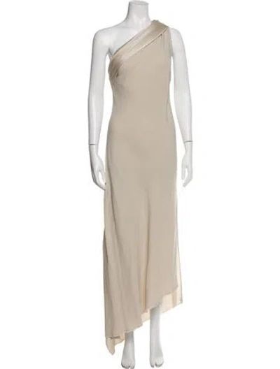 Pre-owned Givenchy One-shoulder Long Dress W/ Tags In Neutral