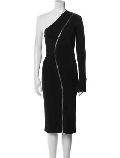 Pre-owned Givenchy One-shoulder Midi Length Dress In Blue