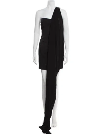 Pre-owned Givenchy One-shoulder Mini Dress In Black