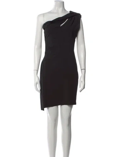 Pre-owned Givenchy One-shoulder Mini Dress In Black