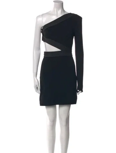 Pre-owned Givenchy One-shoulder Mini Dress In Black