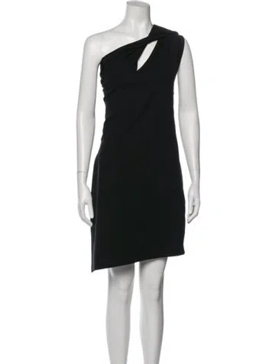Pre-owned Givenchy One-shoulder Mini Dress In Black