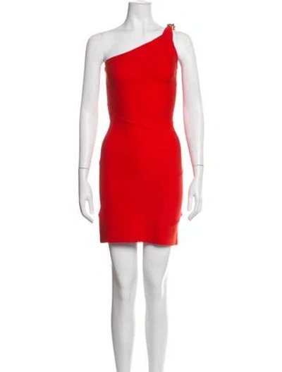 Pre-owned Givenchy One-shoulder Mini Dress W/ Tags In Red