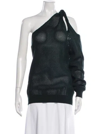 Pre-owned Givenchy One-shoulder Sweater In Green
