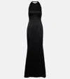 Givenchy Open-back Crêpe And Satin Gown In Black