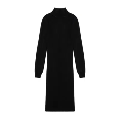 Givenchy Wool-blend Turtleneck Midi Dress In Black