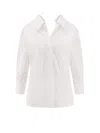 Givenchy Womens White Slashed Open-collar Cotton Shirt In White