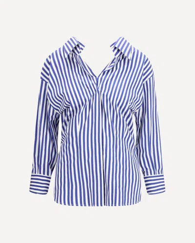 Givenchy Long Sleeve Striped Shirt Buttoned Cuffs Collar In Blue