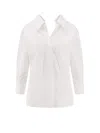 Givenchy Womens White Slashed Open-collar Cotton Shirt In White