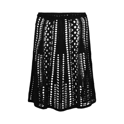 Pre-owned Givenchy Open Knit Crochet Mini Skirt 'black' | Women's Size S